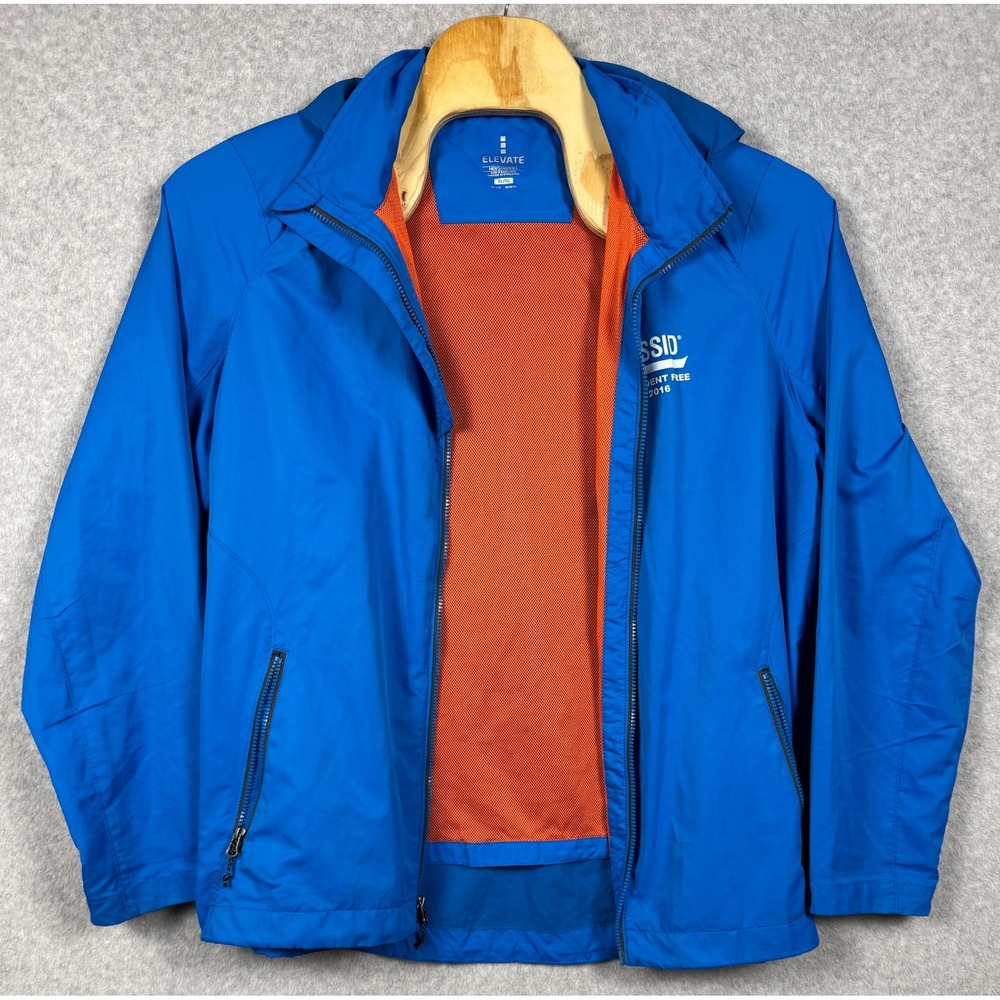 Elevate Windbreaker Jacket Mens XL Blue Hooded Mesh Lined Ossid 12724